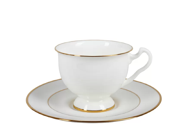 Чашка с блюдцем чайная "Золотая лента", 250 мл форма Айседора