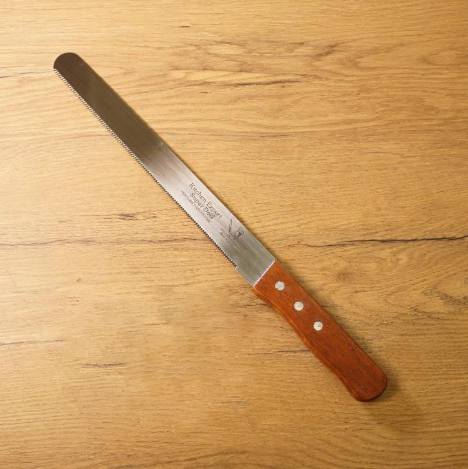 Нож для бисквита, с мелкими зубцами, лезвие 25 см 