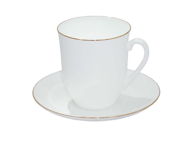 Чашка с блюдцем кофейная "Золотой кантик", 180 мл форма Росинка 