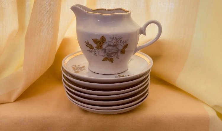 Чайный сервиз "Белая Роза" Рижский фарфоровый завод. 1970-е гг