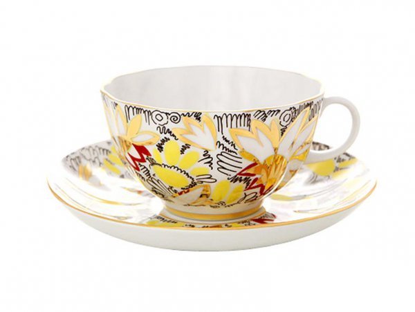 Чашка с блюдцем чайн. ТН1 Тюльпан Золотые ромашки