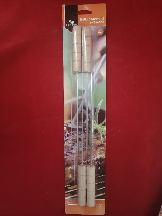 Набор шампуров для барбекю, хром  4  шт., L=40 см