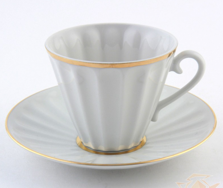 Чашка с блюдцем чайная "Белоснежка", форма Лучистая