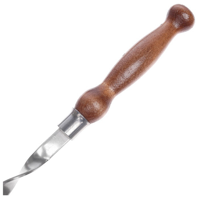 Шампур с деревянной лакированной ручкой, 700 х 15 х 3 мм