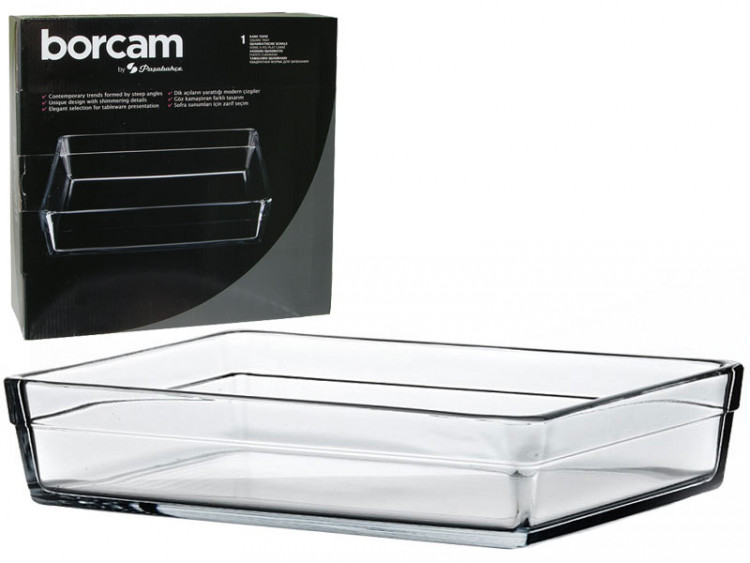Форма квадратная 227*227мм 2400 мл стеклянная жаропрочная Borcam Laser Logo 