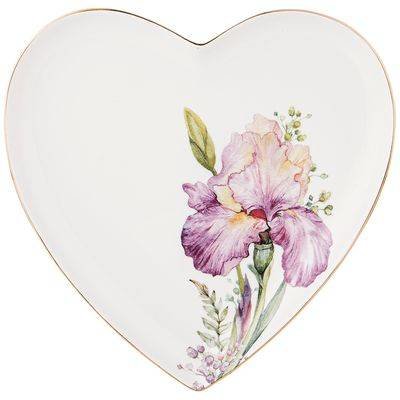 Тарелка Сердце Ирисы 23х23х3 см. 590-364