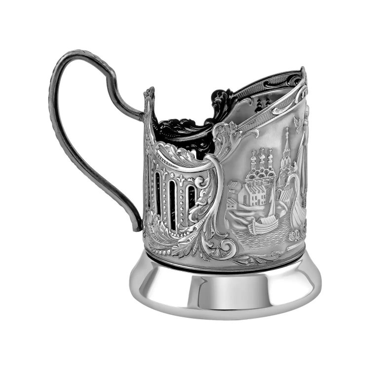 Подстаканник никел. с черн. "Пётр и Феврония"