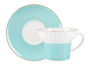 Чашка с блюдцем чайная "Геометрия 3", форма Волна