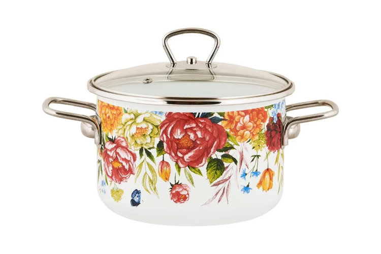 Кастрюля эмал цил Peonies 2,0л ТМ Appetite