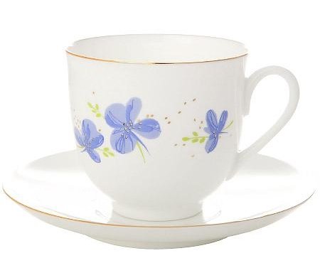 Чашка с блюдцем   Ландыш Сиреневые цветы КН1