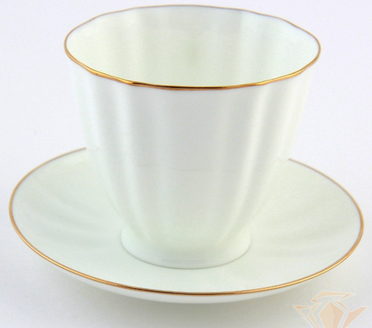 Чашка с блюдцем "Золотой кантик", форма Гвоздика