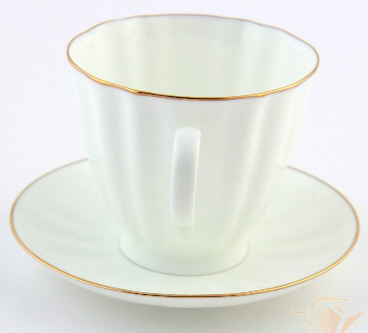 Чашка с блюдцем "Золотой кантик", форма Гвоздика