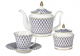 Сервиз чайный "Кобальтовая сетка" 14 пр.,форма Юлия