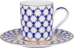 Чашка с блюдцем "Кобальтовая сетка", 100 мл/14 см форма Соло 