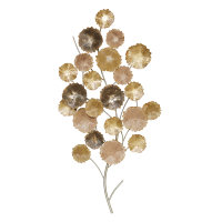 Настенный декор Clementa, розово-коричнево-золотой, металл, 46х90 см