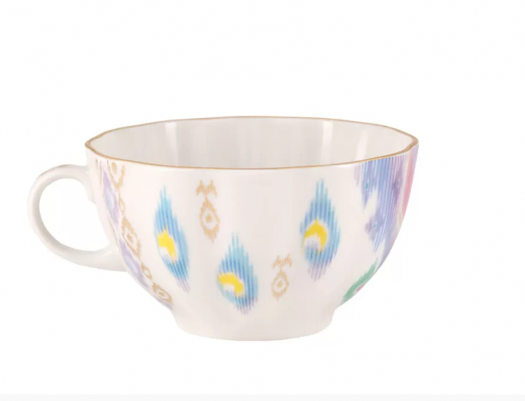 Чашка с блюдцем чайная "Перо павлина", 250 мл форма Тюльпан
